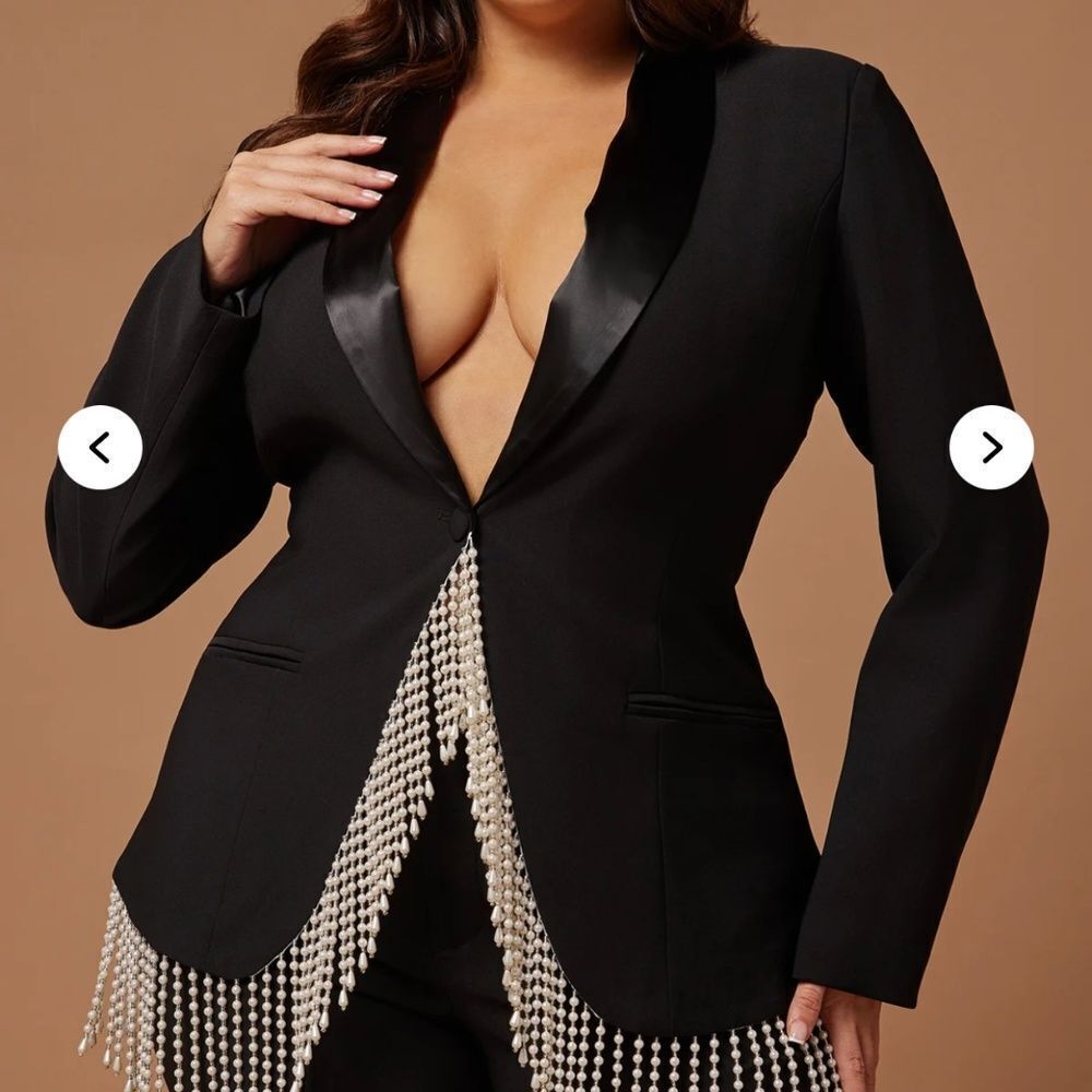 Nova Luxe 3X Sidie Peal Blazer Black